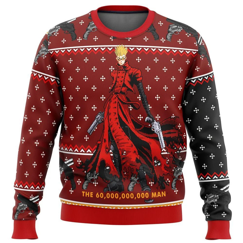 Trigun Vash The Stampede Ugly Christmas Sweater Gift Santa Claus Pullover Men 3D Sweatshirt And Top Autumn And Winter Clothi