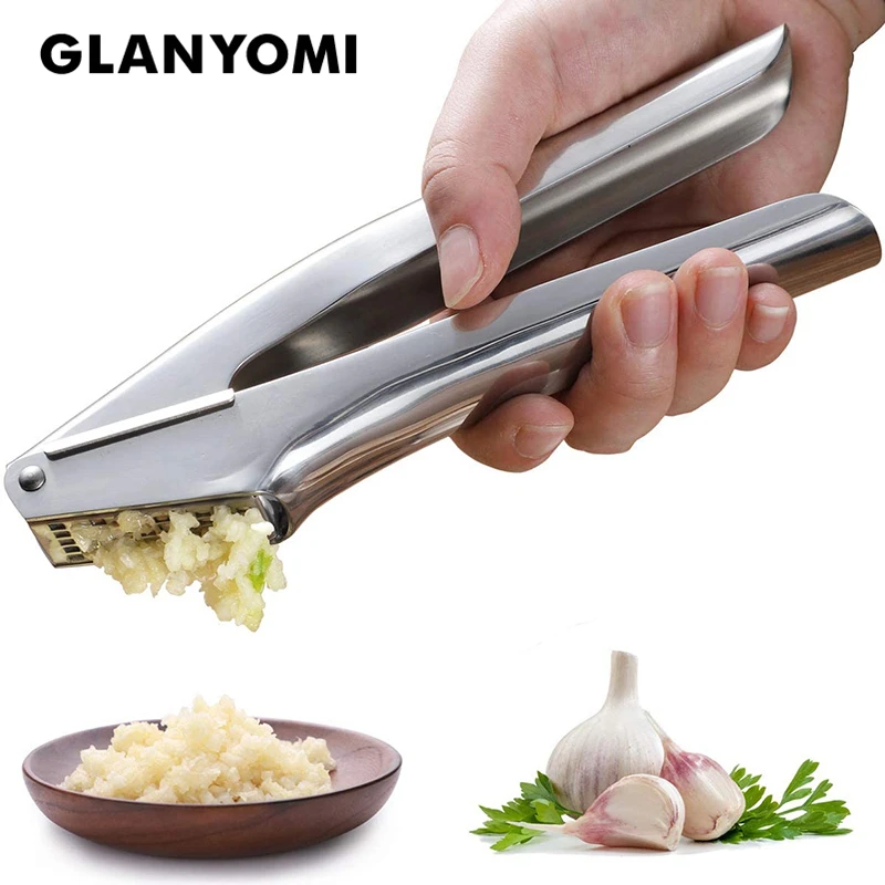 Garlic Press 304 Stainless Steel, Garlic Mincer with Square Hole - Rust Proof, Professional Garlic Crusher, Kitchen Tools