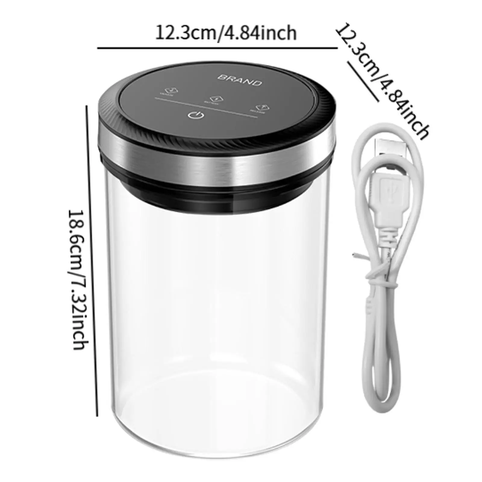Vacuum Sealed Glass Food Container with Automatic Air Removal Kitchen Organizer Jar for Cereal Rice Nuts Beans Storage