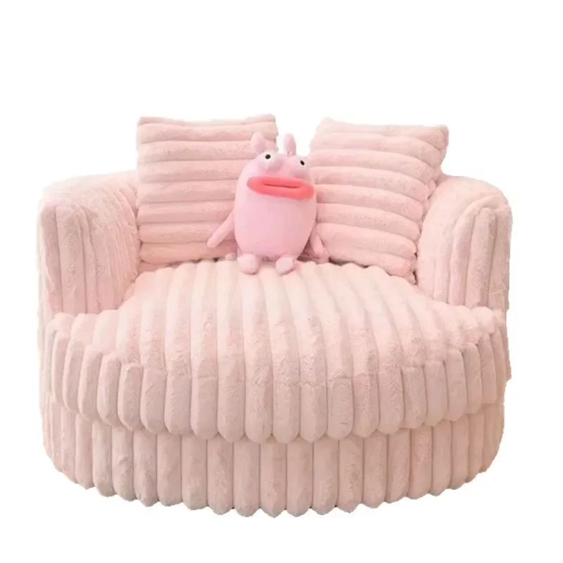 Cream wind small fresh cherry blossom swivel chair lazy sofa rotatable living room balcony casual single sofa
