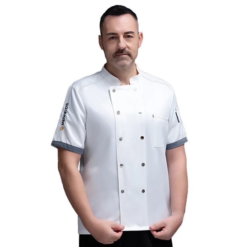 Men's Chef Shirts Kitchen Chef Clothes Restaurant Uniform  Waiter Working Clothes Chef Uniform Hotel Work Clothes