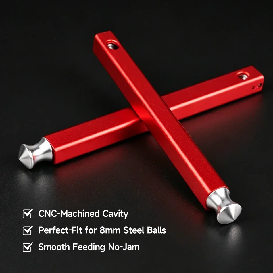 Rapid Fire 5G Slingshot-Magazin, Munitionshalter aus Aluminiumlegierung, selbstauswerfend, kompatibel mit Standard-8-mm-Stahlkugeln. – Detail 2