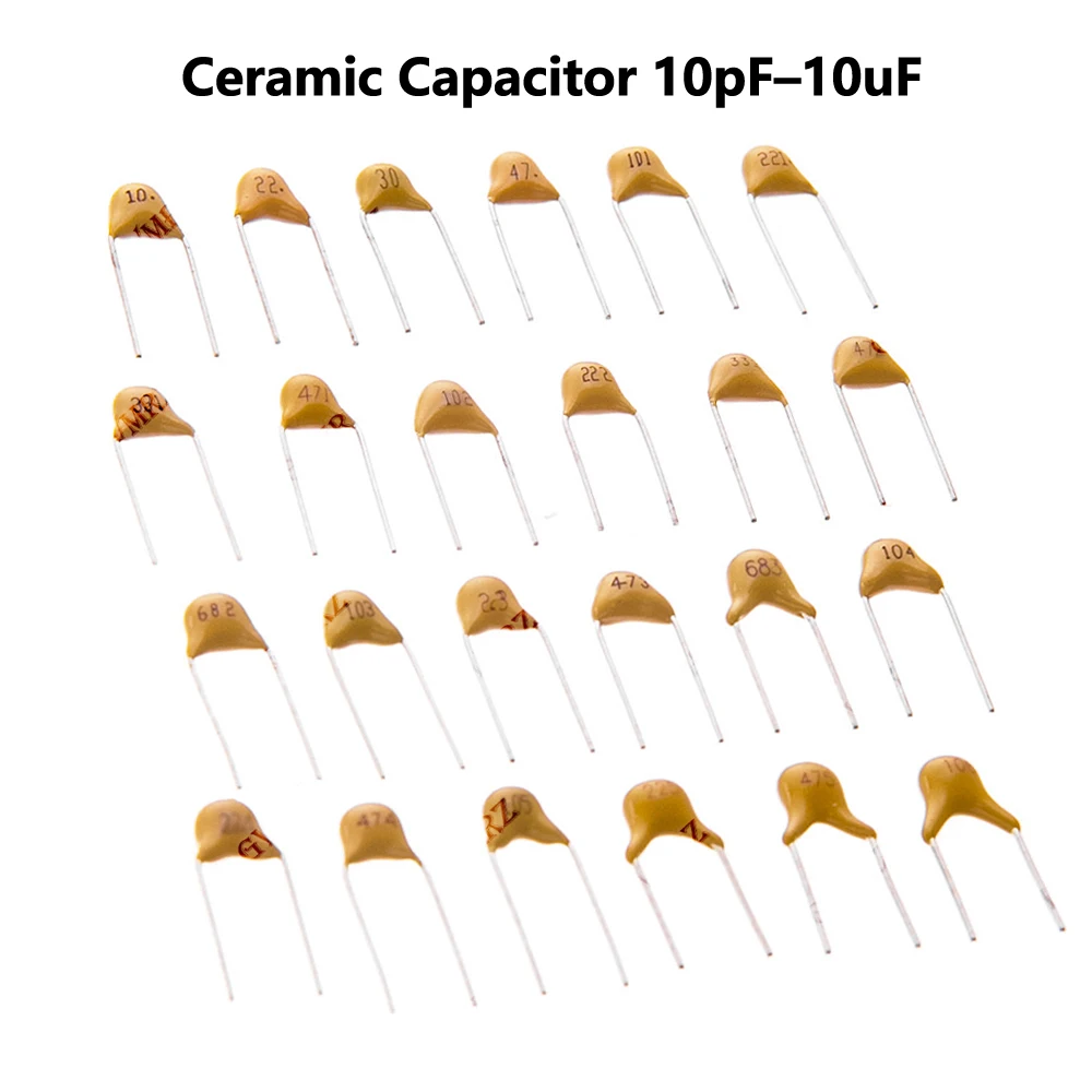 30PF 47PF 100PF 50V Monolithic Ceramic Capacitor DIP Type Assorted Values 10pF–10uF Through Hole Electronic Component 33PF 39PF