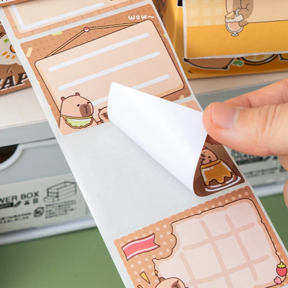 Sticky Notes Capybara ดึง Sticky Notes การ์ตูนหมายเหตุม้วนดึง Roll MeMO Pad เครื่องเขียน PANDA น่ารัก Capybara MeMO Pad