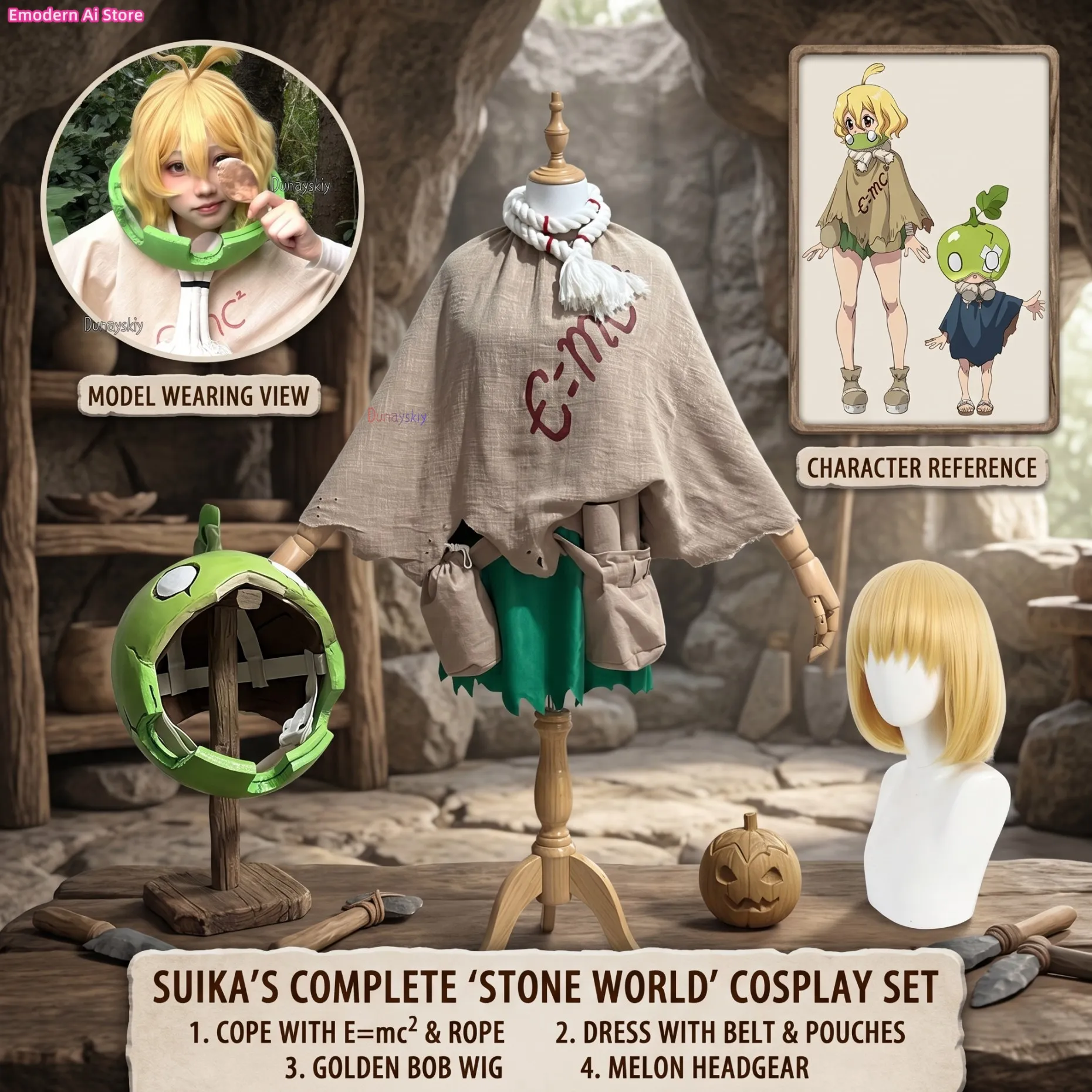 Anime Suika Cosplay Costume For Men Women Full Set Mask Christmas