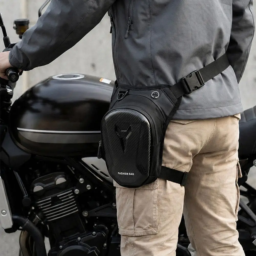 Multi Pocket Portable Storage Bag Waterproof Motorcycle Thigh Fanny Pack Hard Shell Crossbody Bag For Bike Travel Outdoor Sport - view 2