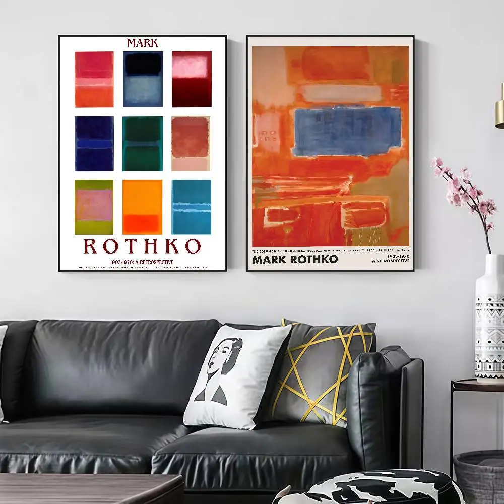 Minimalist Abstract M-Mark R-Rothko Art Peelable Self-adhesive Poster Stickers Are Suitable For Frameless Wall Decoration In A R