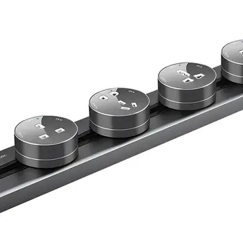 40/60/80/100cm pohyblivá napájecí zásuvka do kolejnice, nástěnné elektrické zásuvky, dvojitý USB UK/FR/EU/USB univerzální napájecí adaptér 6 nejlepší prodej hlavní podřízená zásuvka - №4
