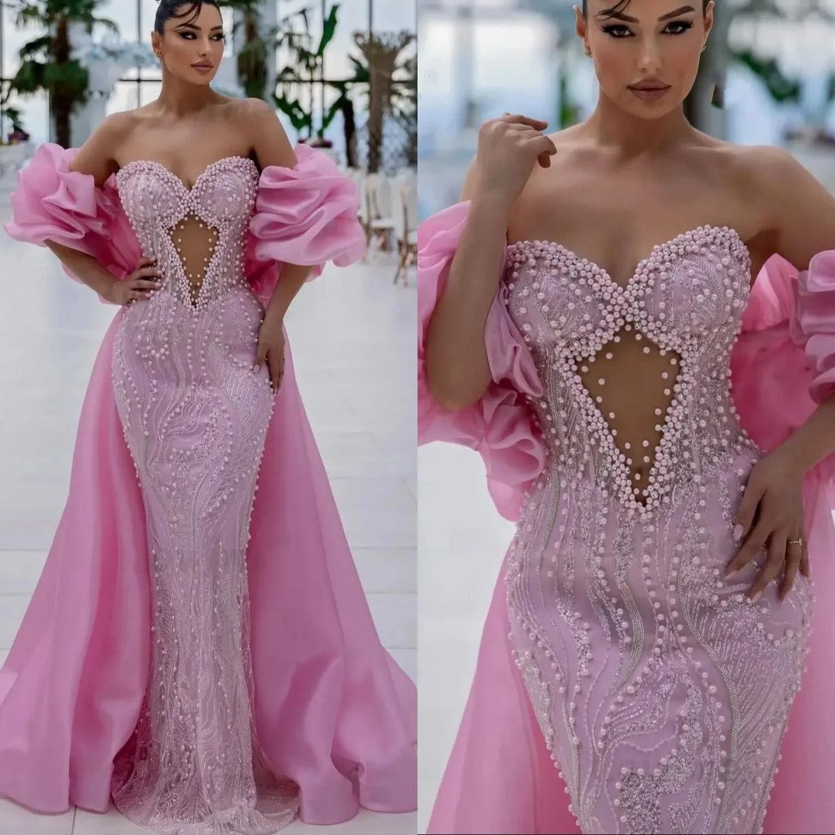 

Designer Evening Dresses For Women Sweetheart Neck Sleeveless Wrap Gown Beaded Sequins Floor Length Dress Party Customized Dress