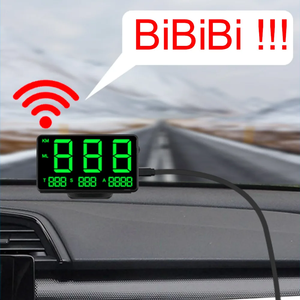 Big Fonts LED Display Car GPS Speedometer Odometer Car Head Up Display Altitude Display Projector KM/h MPH C60s/C80