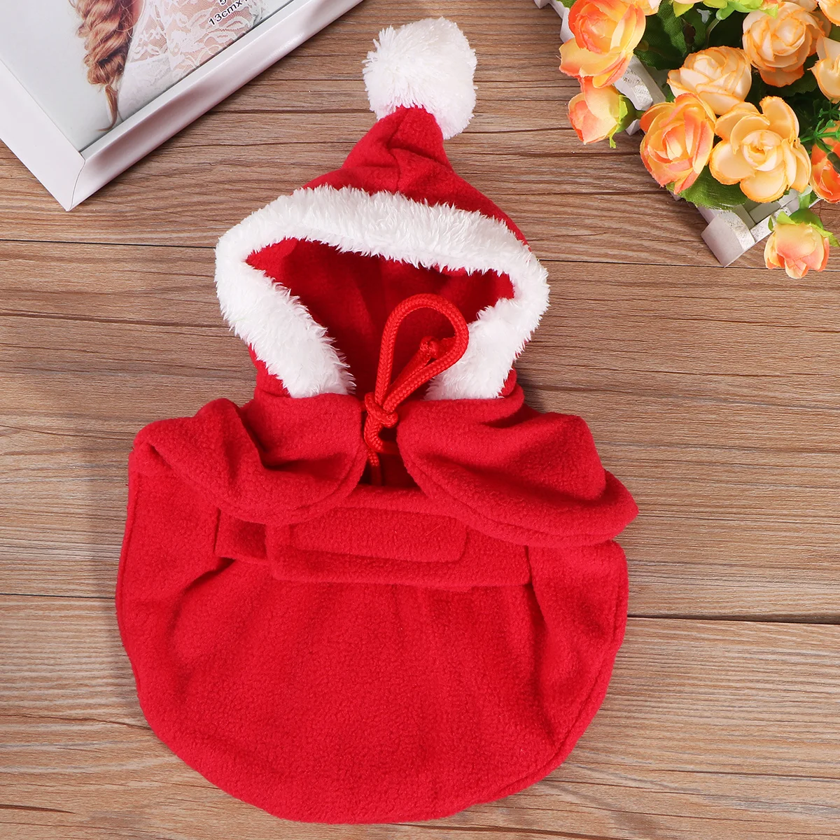 

Christmas Pet Cape Hat Red Size L Cosplay Costume Dog Cat Party Pet Christmas Clothing Accessories Party Dog Cloth