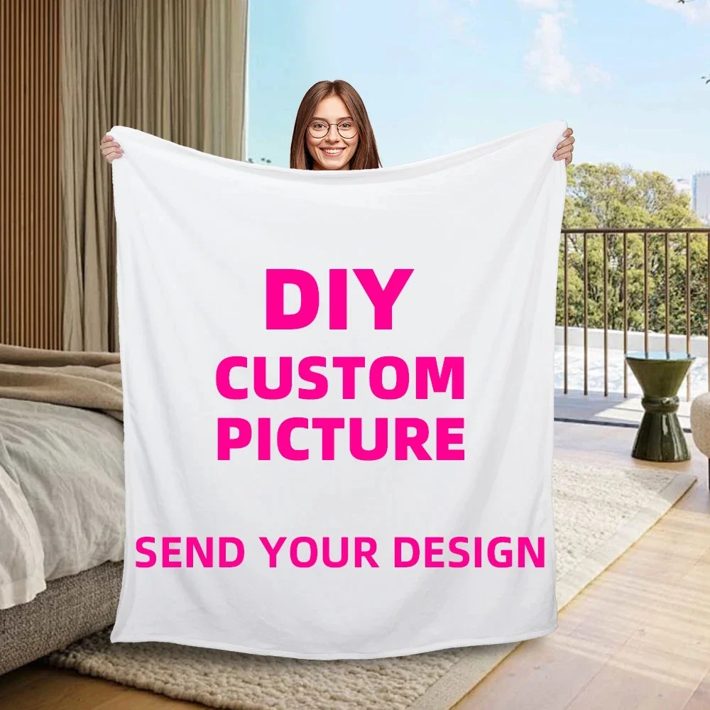 1Pc Personalized Custom Photo Flannel Blanket, Soft and Comfortable, Suitable for Office, Home, Unique Souvenir Present