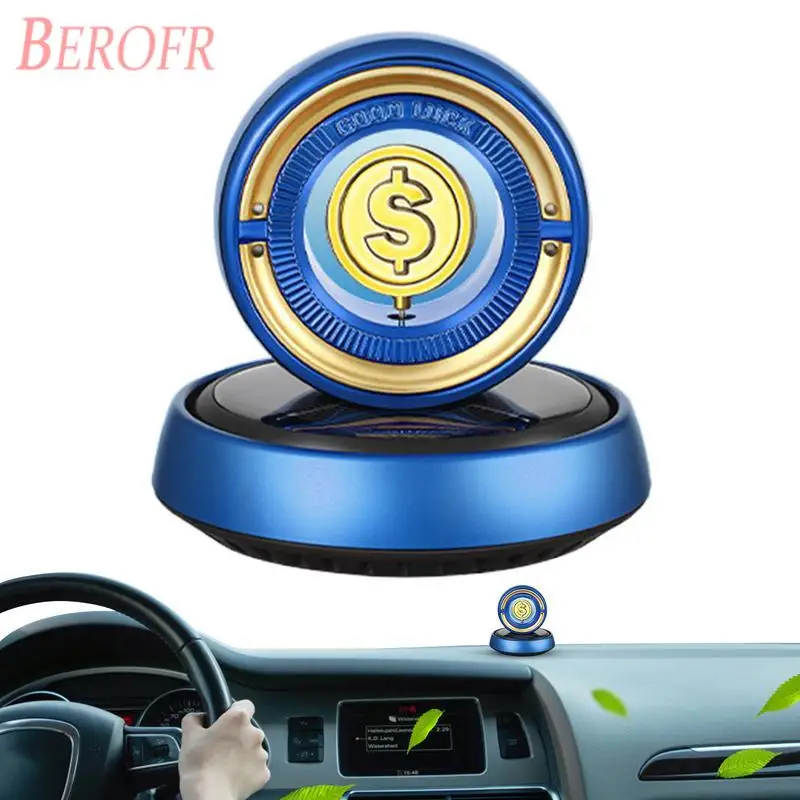 Solar Car Air Freshener Rotating Coin Solar Rotation Car Air Freshener Odor Fighter And Car Odor Eliminator Car Fragrance And