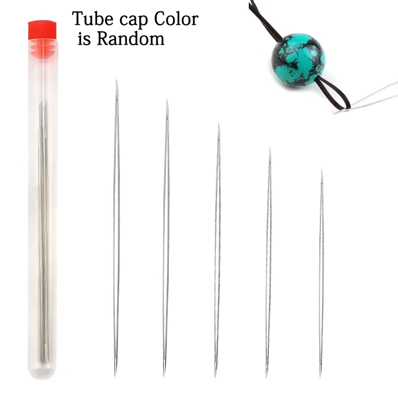10pcs stainless steel Big Eye Curved Beading Needles Easy Jewelry Making Tools for beads and pearls Thread String Cord 5 sizes