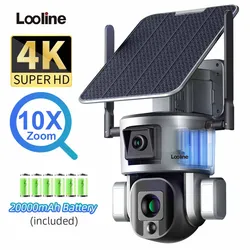 4K 4G 8MP Solar Camera Outdoor Wireless Wifi Camera 10X Optical Zoom Humanoid Security Tracking With Solar Panel Camera PTZ Cam