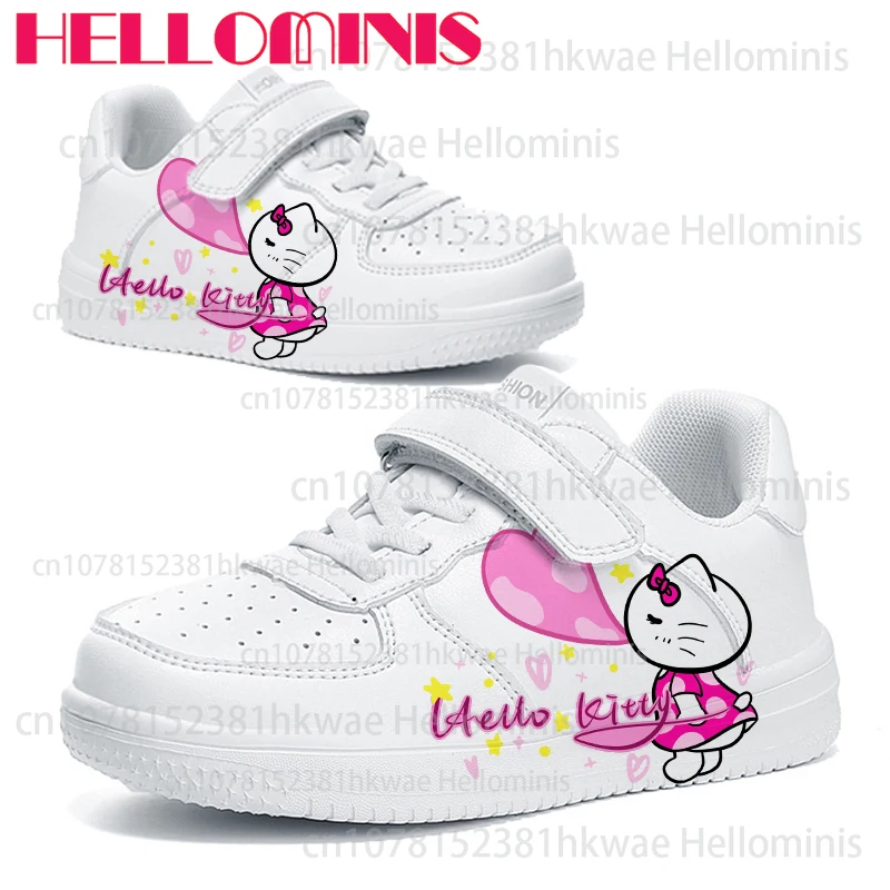 أحذية أطفال جديدة شهيرة بطباعة مرحبا كيتي لعام 2025 للأولاد والبنات بنمط كرتوني لطيف أحذية بنعل سميك عالية الجودة هدية