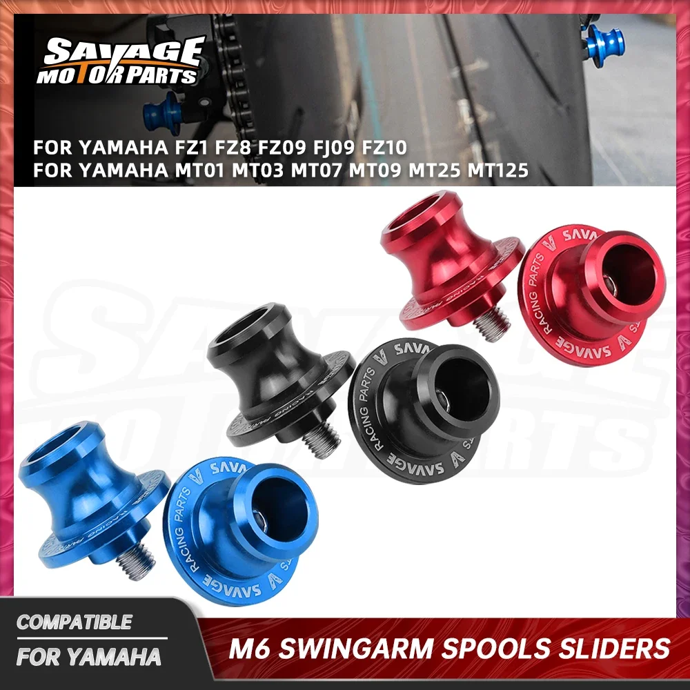 

For Yamaha MT-125 2024 M6 Swingarm Spools Sliders MT25 MT10 MT09 MT03 MT01 FZ1 FZ8 FZ/FJ09 FZ10 DM900 6mm Rear Stand Bolt