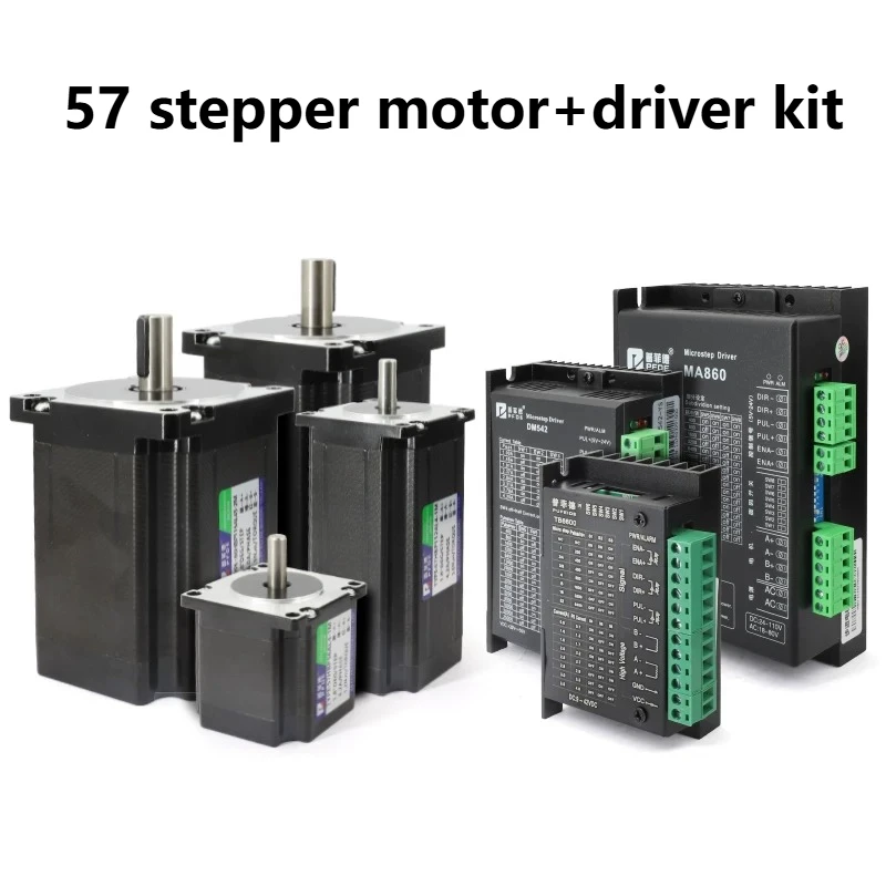 57 Stepper Motor Kit TB6600 DM542 Driver Two Phase Controller Motor 0.65N.m 1.2N.m 2.3N.m 3.1N.m 3.6N.m for CNC Machine
