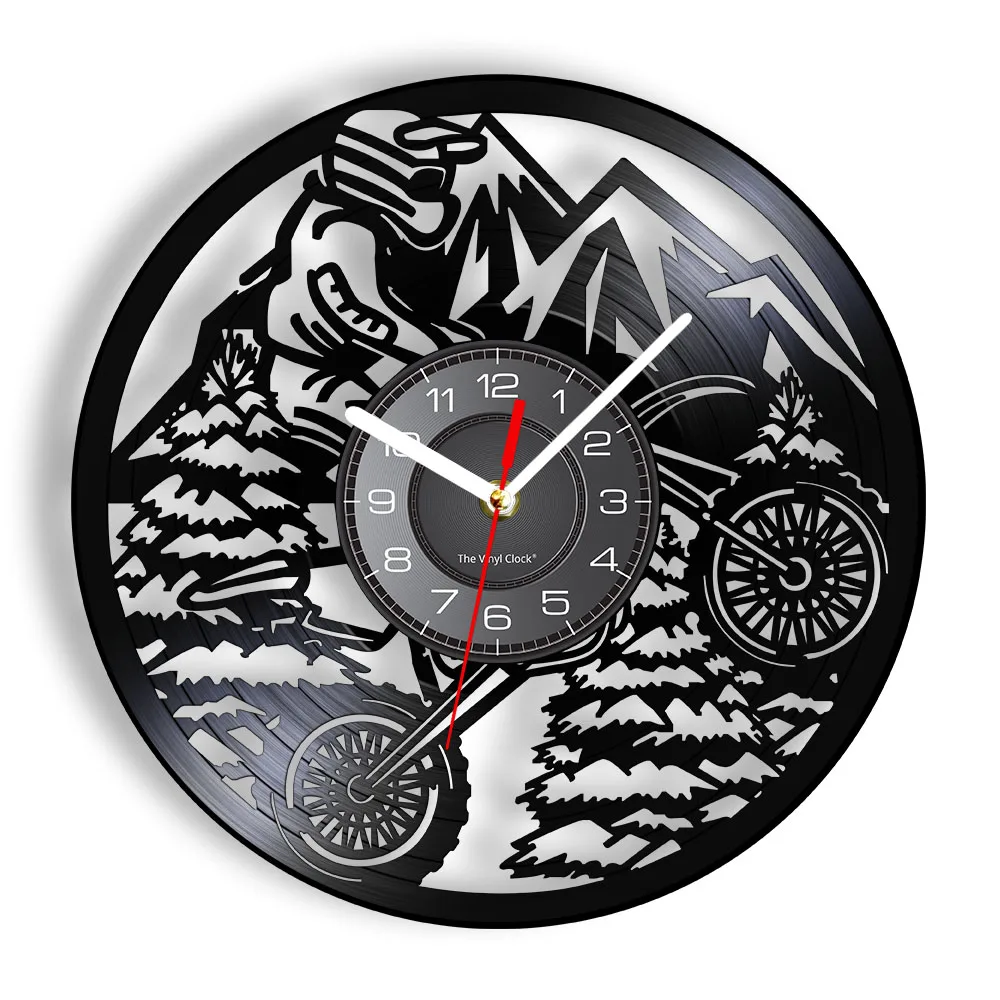 Motorcycle Mountain Rider Extreme Riding Riders Racing BMX Wall Clock Motocross Motorbike Dirt bike Vinyl Record Wall Clock Gift