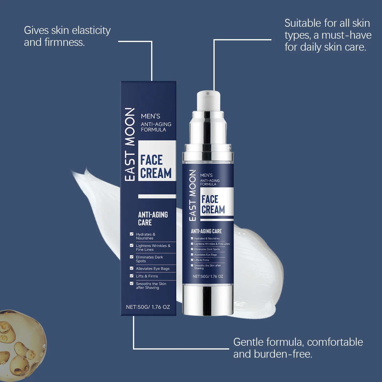 Man Facial Firming Cream Fade Fine Lines Improve Elasticity Moisturizing Dryness Anti W-rinkle For Glowing Skin Face Care Creams