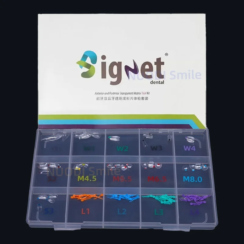 150PCS Dental Anterior and Posterior Transparent Matrix Kit Dental Clear Matrix Fits BioClear BT Black Triangle Matrices Wedges