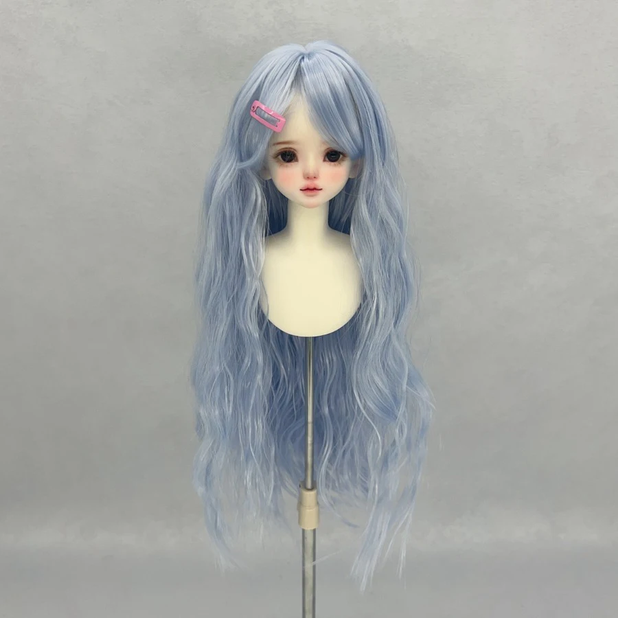 SD/BJD Doll Wig 3/4/6 Points Flat Bangs Small Waves Curl Long Hair Elastic Hairnet Wig Cover Accessories DIY Doll Making Supplie