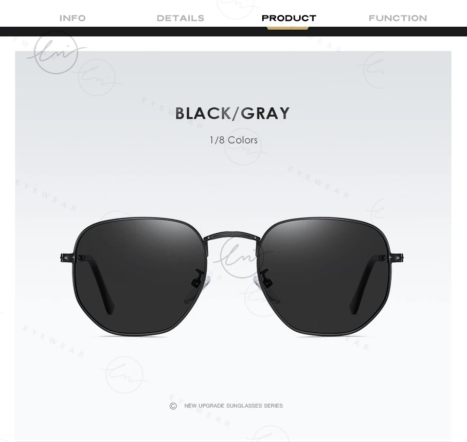 Lm Vintage ultraleichte Legierung kleine Rahmen Sonnenbrille Männer polarisierte Frauen trend ige Spiegel gläser Unisex UV400 Shades Gafas de Sol – Detail 6