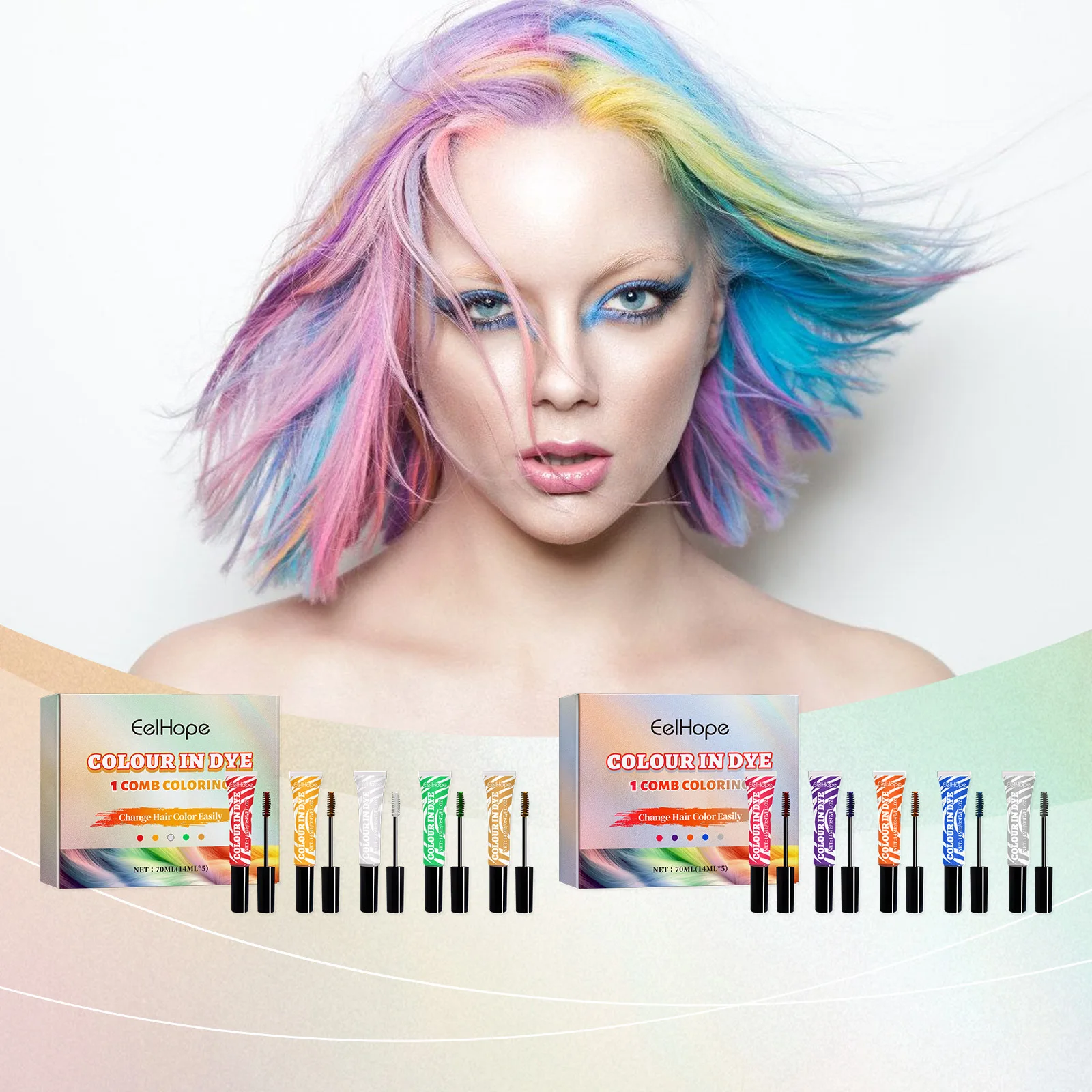 

Temporary Hair Coloring Dye Set Long Lasting Vibrant Colors Music Festival Halloween Party Cosplay DIY Hair Styling Cream Tools