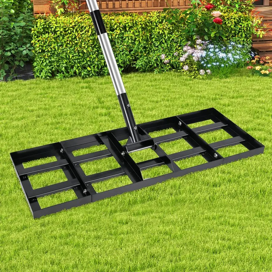 

Leveling Rake, 30x10 Stainless Steel Lawn Leveler with 76 Adjustable Handle, HeavyDuty Yard Leveling Rake for Garden, Golf Cours
