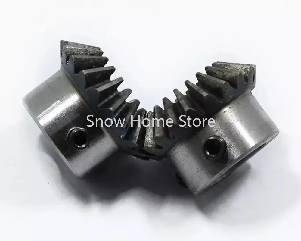 

Bevel Gear 1M 20Teeth 45# steel inner hole 5mm/6mm/7mm/8 mm gear 90 degrees meshing angle Steel Gears Screw Hole M5 2pcs