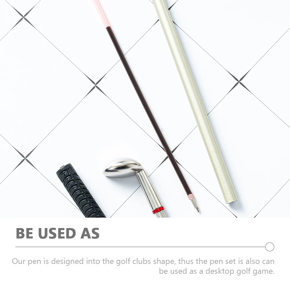 

Golf Club Pen Mini Desktop Metal Ballpoint Pens Fun Golf Training Set Gift Box Lightweight Portable Storage Display Daily Use