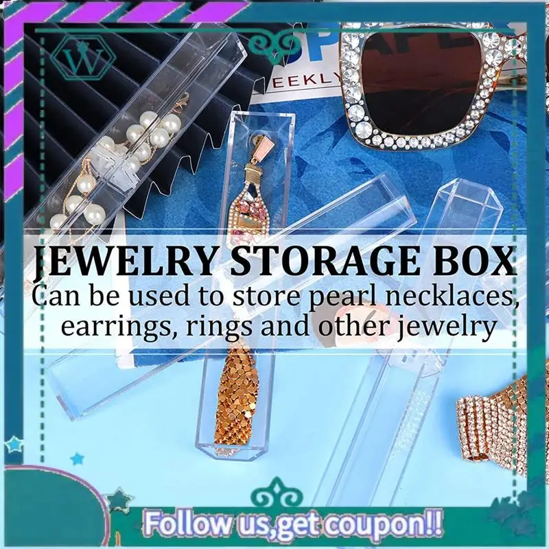 

Upgraded 10 Pcs Acrylic Pen Boxes Clear Ballpoint Pen Case Pencil Gift Box Pen Storage Container Hexagon Single For School Offic