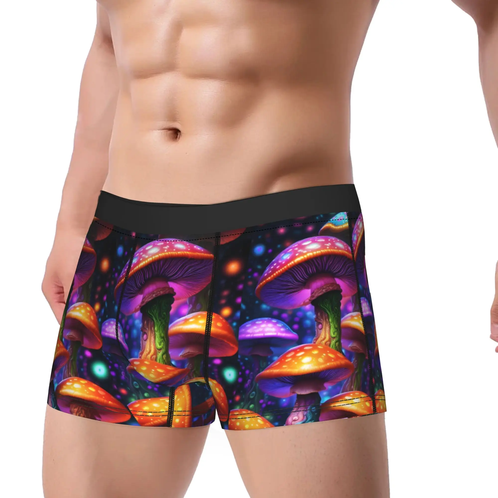 Psychedelic Mushroom Underwear  Classic Panties Custom Boxer Brief For Men Pouch Plus Size Trunk