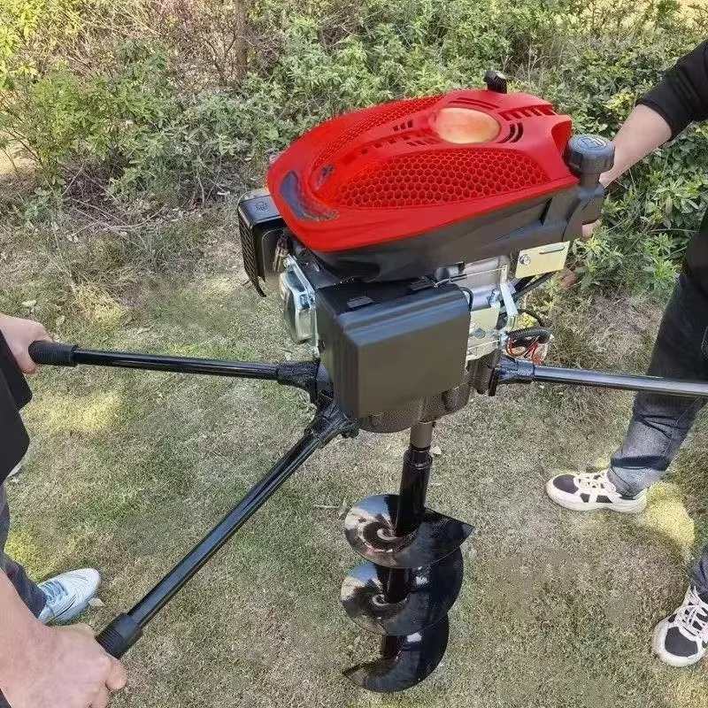 【Best-selling】 196CC 4-Stroke High Power Earth Auger Agricultural Hole Digger For Orchard Planting & Pile Driving