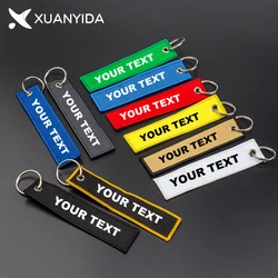 Personalized keychain Custom Embroidery Car Key Tag Backpack Pendant Gift Customized Your Text Logo Phone Numbers Key Chains