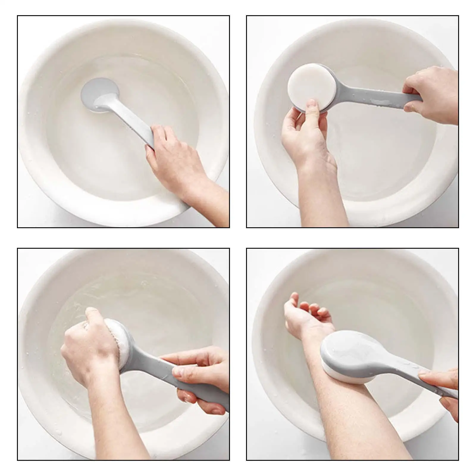 Back Lotion Applicator Long Handle Sponge Bath Brush Washable Easy to Store Gentle Cleansing Shower Tool