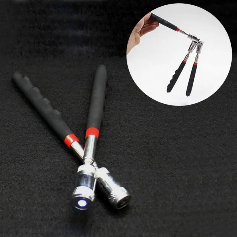 1pc Universal Magnet Strong Suction Telescopic Extension Rod with Lights pickup for Suction screw, nut tools, suction rods tools