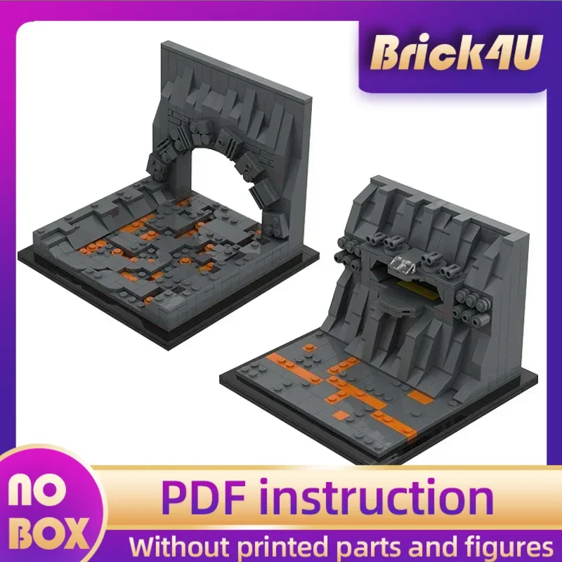 

Звездная модель фильма Moc, строительные кирпичи, боевая база и технология лавовой реки, модульные блоки, подарки, рождественские игрушки, наборы «сделай сам», сборка