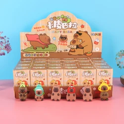 In Stock 24pcs Capybara Blind Box Keychain Cute Snot Bear Figure Mystery Box Doll Pendant Wholesale Bag Backpack Decorations