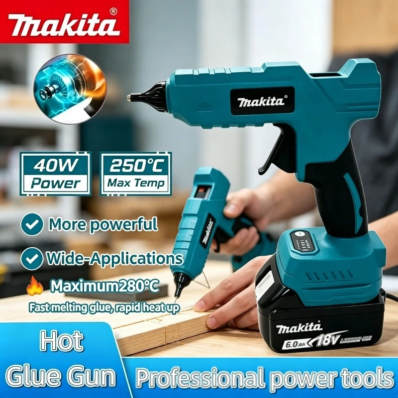 

Makita Cordless Electric Hot Glue Gun Handheld DIY Repair Tool Hot Melt Welding Hot Air Gun Anti-scald Nozzle For 18V20V Battery