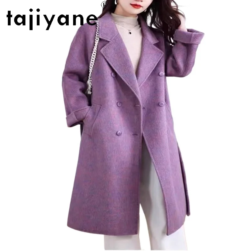 

TAJIYANE 80% Wool 10% Mulberry Silk 10% Rabbit Fur Coat Women Luxury Long Jacket Premium Ladies Coats Winter Clothes Woman 2025