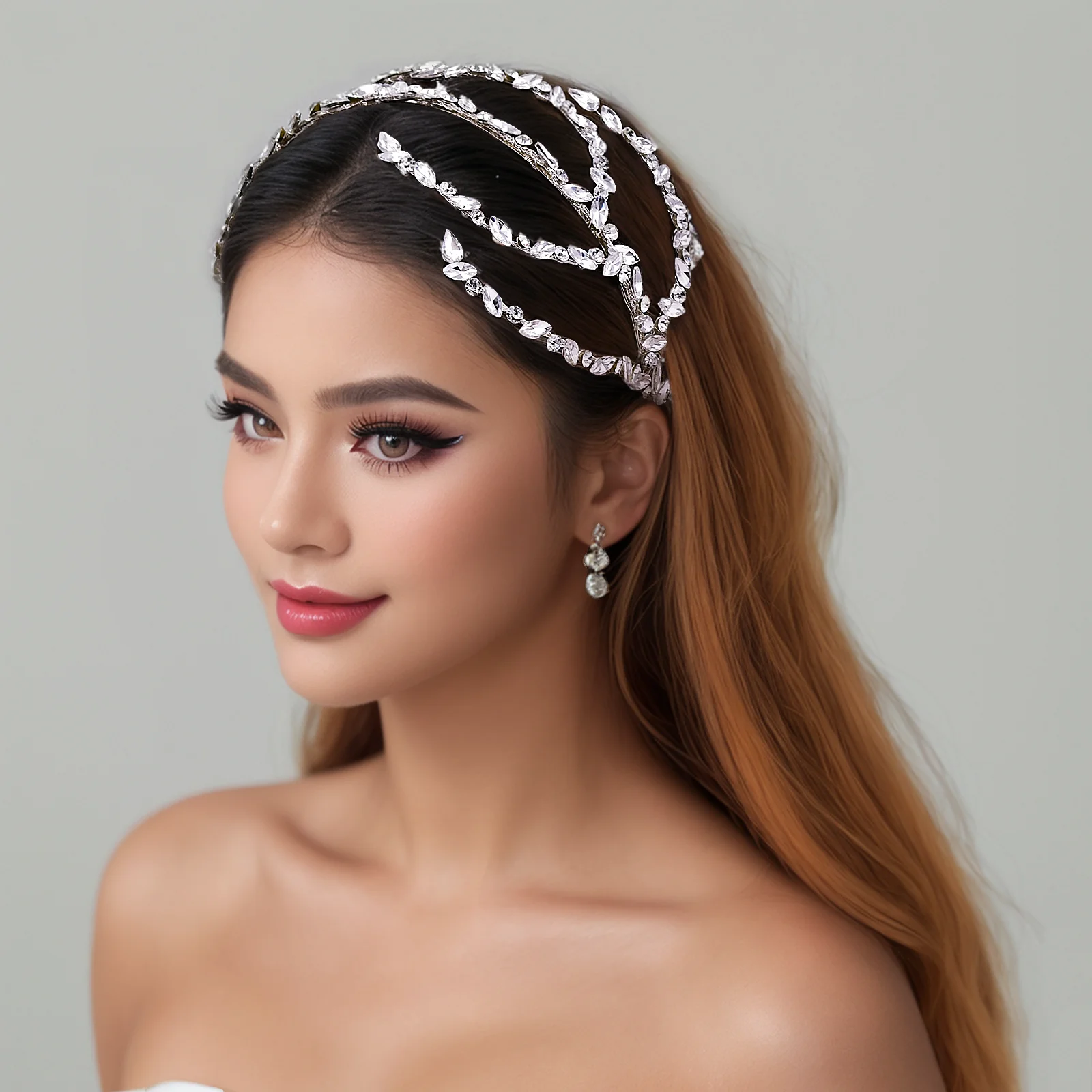 Diadema nupcial de diamantes de imitación para novia, accesorios para el cabello de cristal, joyería femenina para boda, decoración para la cabeza, regalo de dama de honor, HP611