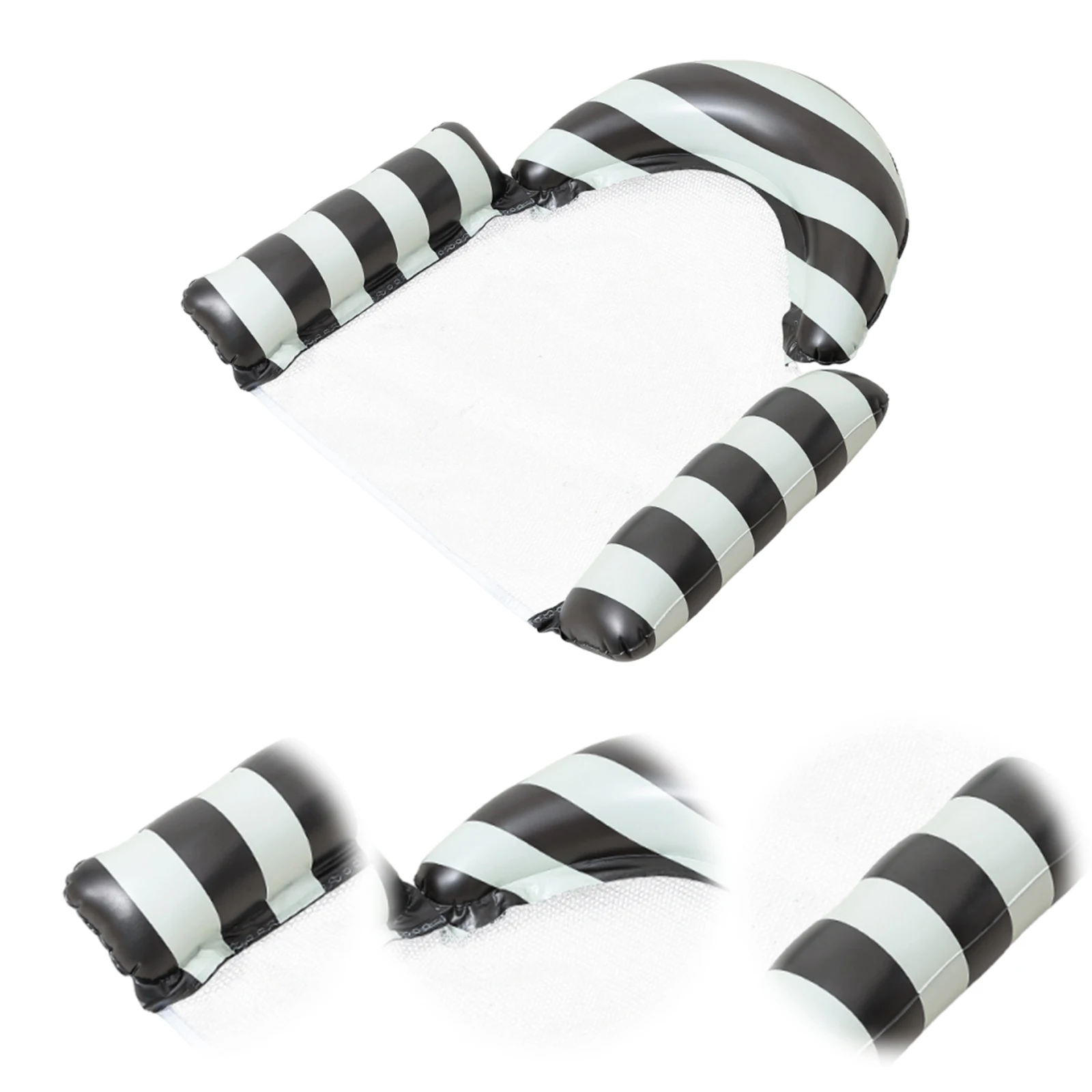 Stripe Pattern Lounge Chair Float Leakproof PVC Foldable Water Seat Inflatable Floating Single Seat for Pool Beach Playing