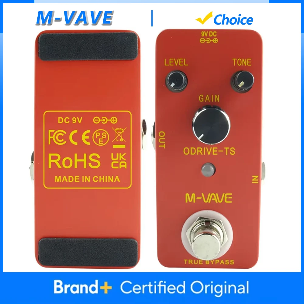

M-VAVE ODRIVE-TS Педаль эффектов для гитары Аналоговый Overdrive Sweet Bright Tone True Bypass Педаль Запчасти и аксессуары для электрогитары