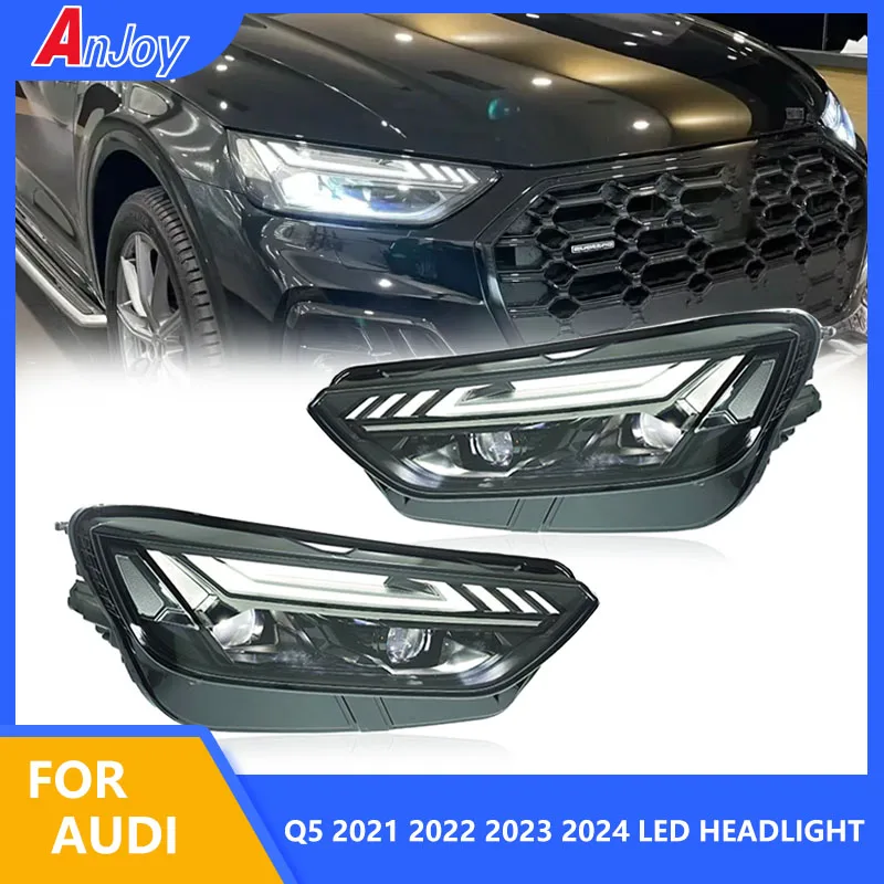 Car Headlights For Audi Q5 2021 2022 2023 2024 Upgrade High Configure Front DRL Turn Signal Light LED Headlamp Assembly
