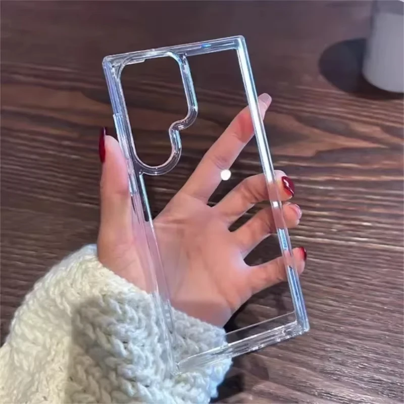 Luxury Transparent Clear Hard Acrylic Case For Samsung A54 5G A53 A13 A22 A32 A33 A34 A13 S23 Plus S22 Ultra Soft Bumper Cover