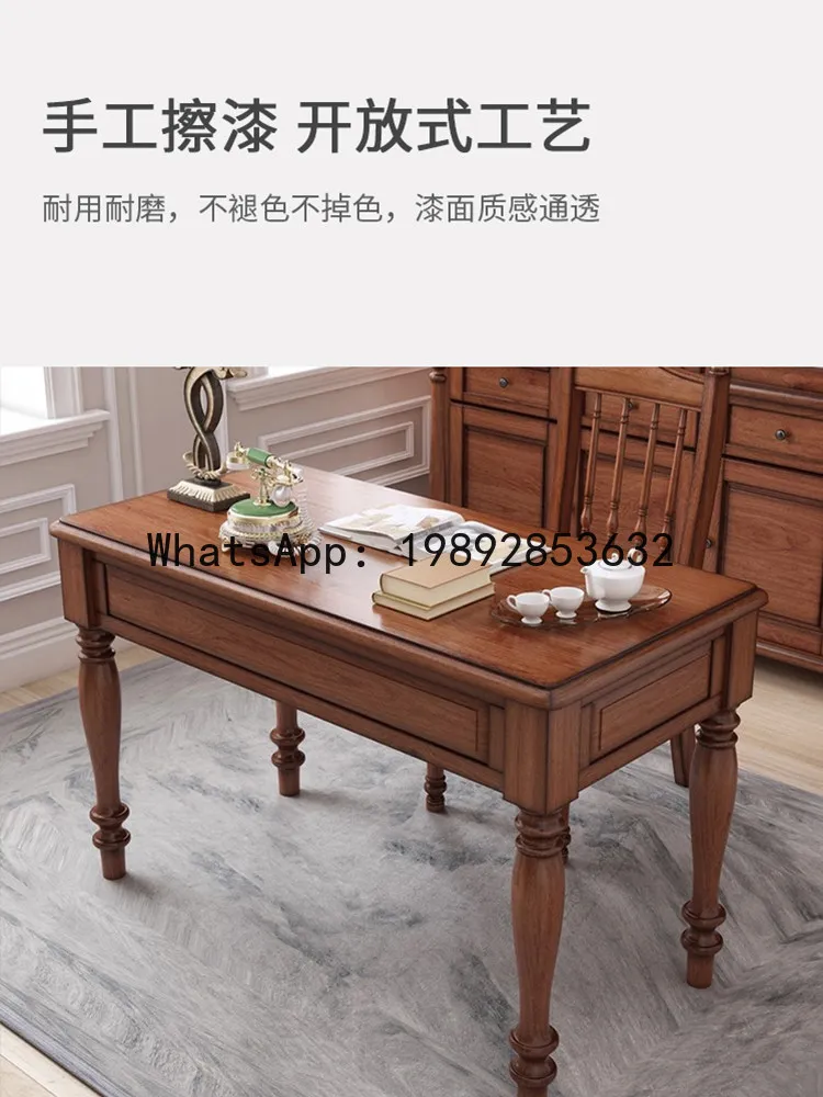 XL American Style Solid Wood Desk Natural Wood Furniture Writing Desk Study Computer Desk Office