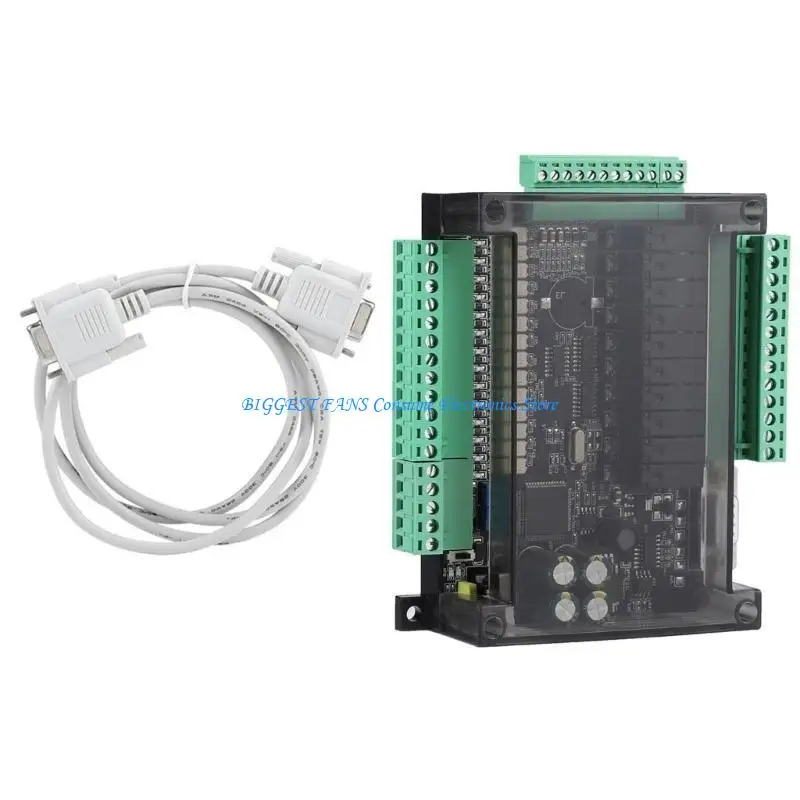 PLC Control Module FX3U 24MR 32Bit MCU Industrial AntiInterferences Ladder Programming Hmis Connectivity Connection Cable