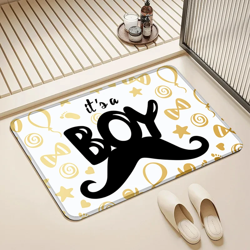 

"It's a Boy" Baby Shower Door Mat Non-Slip Washable Floor Rug for Home Nursery Decor
