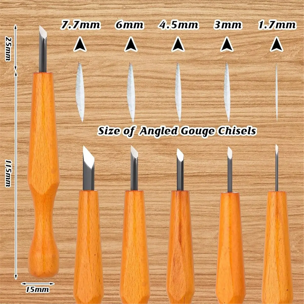 5Pc Linocut Carving Tools Set Various Sizes Wood Carving Knifes Carving equipments Wood+Metal